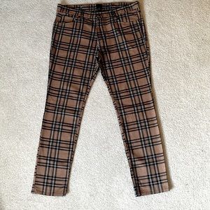 Beige plaid pants size 36/32 skinny fit